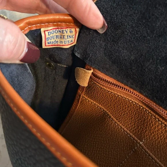 Dooney & Bourke Navy and Tan Crossbody Bag - Picture 11 of 15